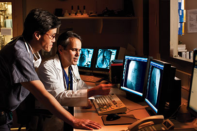 Doctors on computer. Links to Gifts that protect your property.